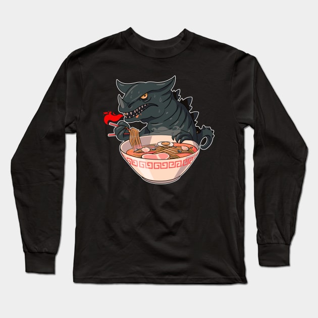 Kawaii Japanese Anime Soup Bowl Otaku Japan Fan Dragon Ramen Long Sleeve T-Shirt by jodotodesign